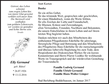 Traueranzeige von Elly Gernand von Siegener Zeitung