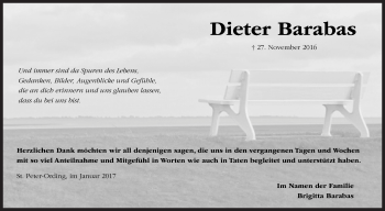 Traueranzeige von Dieter Barabas von Siegener Zeitung