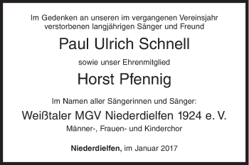 Traueranzeige von Im Gedenken  von Siegener Zeitung