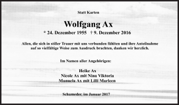 Traueranzeige von Wolfgang Ax von Siegener Zeitung