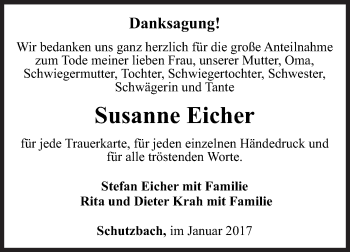 Traueranzeige von Susanne Eicher von Siegener Zeitung