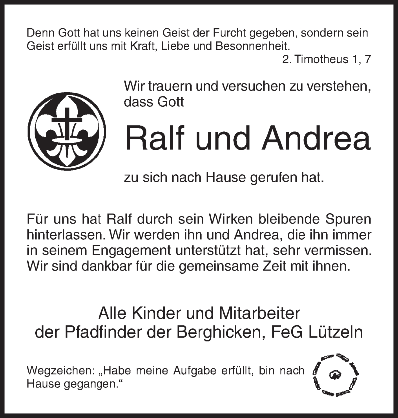  Traueranzeige für Andrea und Ralf Mülln vom 25.10.2017 aus Siegener Zeitung