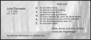 Traueranzeige von Jutta Danneels von Siegener Zeitung
