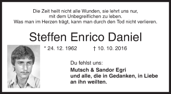 Traueranzeige von Steffen Enrico Daniel von Siegener Zeitung