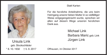 Traueranzeige von Ursula Link von Siegener Zeitung