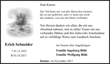 Traueranzeige von Erich Schneider von Siegener Zeitung