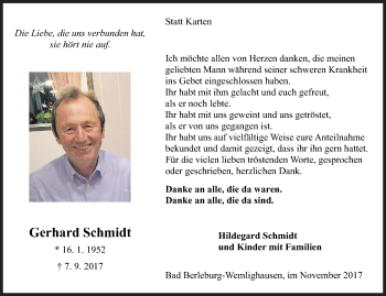 Traueranzeige von Gerhard Schmidt von Siegener Zeitung