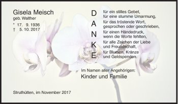 Traueranzeige von Gisela Meisch von Siegener Zeitung