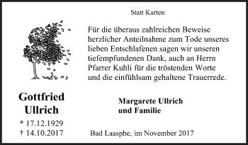 Traueranzeige von Gottfried Ullrich von Siegener Zeitung