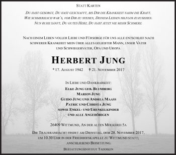 Traueranzeige von Herbert Jung von Siegener Zeitung