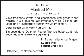 Traueranzeige von Manfred Moll von Siegener Zeitung