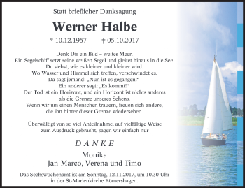 Traueranzeige von Werner Halbe von Siegener Zeitung