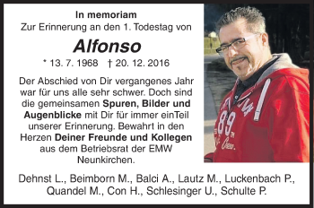 Traueranzeige von Alfonso Velardo Trejo von Siegener Zeitung
