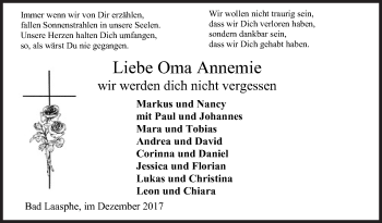 Traueranzeige von Annemie  von Siegener Zeitung