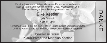 Traueranzeige von Elke Kestler von Siegener Zeitung