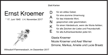 Traueranzeige von Ernst Kroemer von Siegener Zeitung