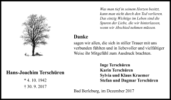 Traueranzeige von Hans-Joachim Terschüren von Siegener Zeitung