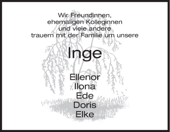 Traueranzeige von Inge  von Siegener Zeitung