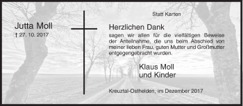 Traueranzeige von Jutta Moll von Siegener Zeitung