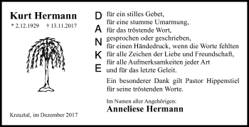 Traueranzeige von Kurt Hermann von Siegener Zeitung