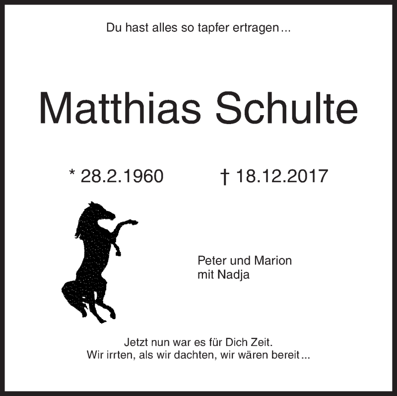  Traueranzeige für Matthias Schulte vom 20.12.2017 aus Siegener Zeitung