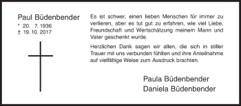 Traueranzeige von Paula Büdenbender von Siegener Zeitung