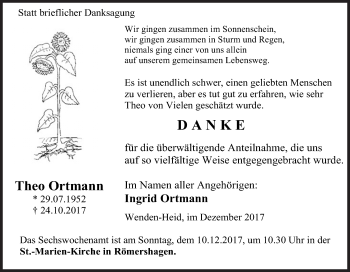 Traueranzeige von Theo Ortmann von Siegener Zeitung