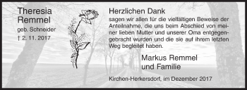 Traueranzeige von Theresia Remmel von Siegener Zeitung