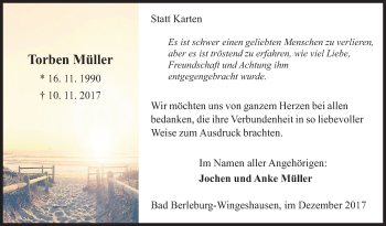Traueranzeige von Torben Müller von Siegener Zeitung