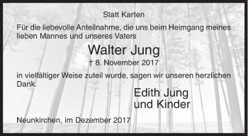 Traueranzeige von Walter Jung von Siegener Zeitung