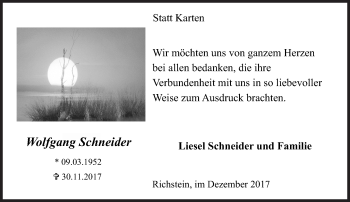 Traueranzeige von Wolfgang Schneider von Siegener Zeitung