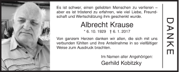 Traueranzeige von Albrecht Krause von Siegener Zeitung