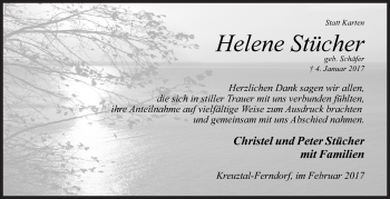 Traueranzeige von Helene Stücher von Siegener Zeitung