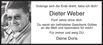 Traueranzeige von Dieter Weber von Siegener Zeitung