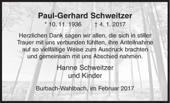 Traueranzeige von Paul-Gerhard Schweitzer von Siegener Zeitung