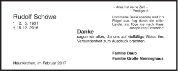 Traueranzeige von Rudolf Schöwe von Siegener Zeitung