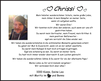 Traueranzeige von Chrissi  von Siegener Zeitung