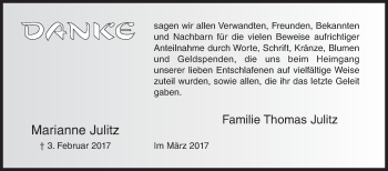 Traueranzeige von Marianne Julitz von Siegener Zeitung