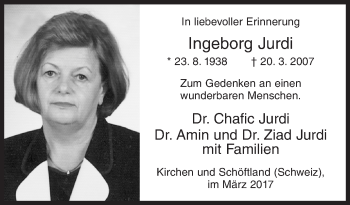 Traueranzeige von Ingeborg Jurdi von Siegener Zeitung
