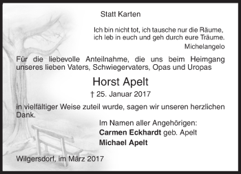 Traueranzeige von Horst Apelt von Siegener Zeitung