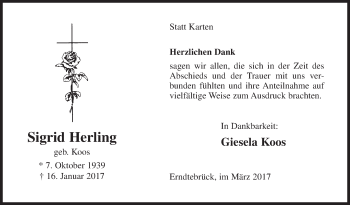 Traueranzeige von Sigrid Herling von Siegener Zeitung