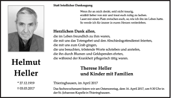 Traueranzeige von Helmut Heller von Siegener Zeitung