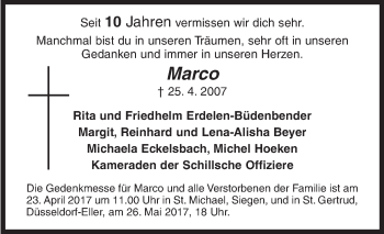Traueranzeige von Marco  von Siegener Zeitung