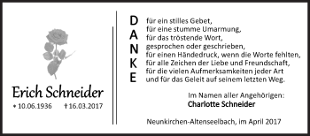 Traueranzeige von Erich Schneider von Siegener Zeitung