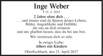 Traueranzeige von Inge Weber von Siegener Zeitung