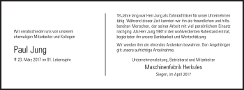 Traueranzeige von Paul Jung von Siegener Zeitung