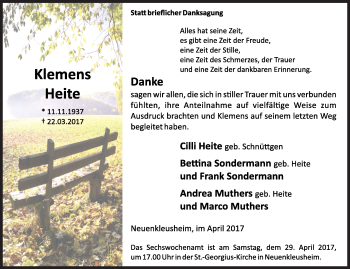 Traueranzeige von Klemens Heite von Siegener Zeitung