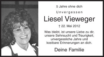 Traueranzeige von Liesel Vieweger von Siegener Zeitung