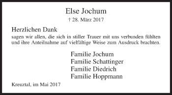 Traueranzeige von Else Jochum von Siegener Zeitung