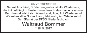 Traueranzeige von Waltraud Bommer von Siegener Zeitung